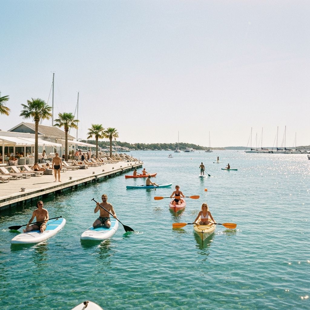 Vannaktiviteter på marinaen