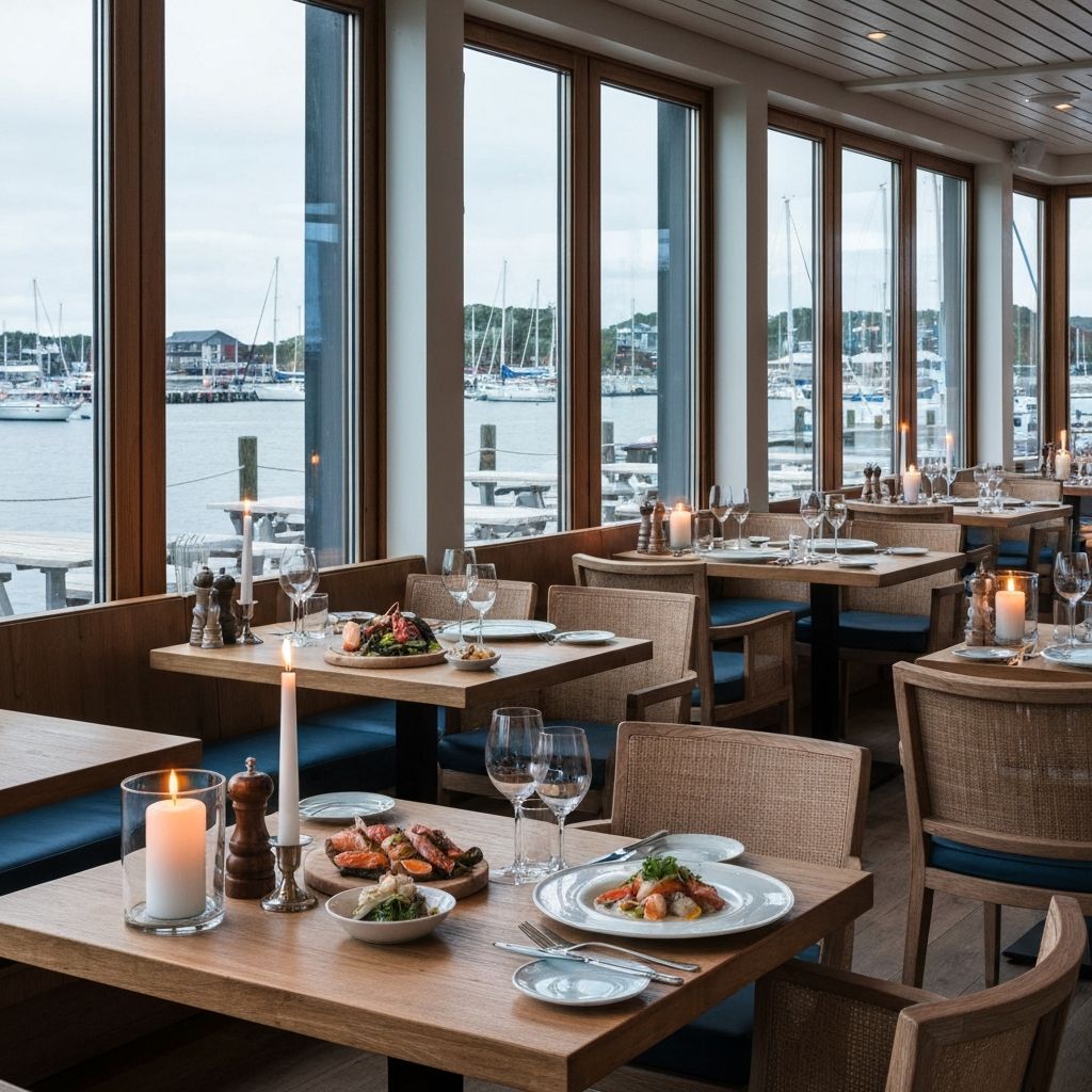 Restaurant med sjøutsikt
